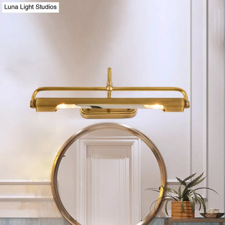 Traditional 2-Light Gold Vanity Light Fixture With Curvy Arm - Perfect For Bathrooms