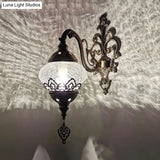 Traditional 5/7 Wide Metal Wall Sconce Light Fixture - White/Yellow Single-Bulb Mount