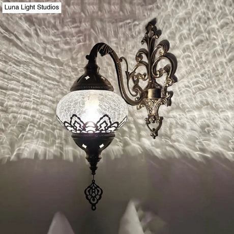 Traditional 5/7 Wide Metal Wall Sconce Light Fixture - White/Yellow Single-Bulb Mount