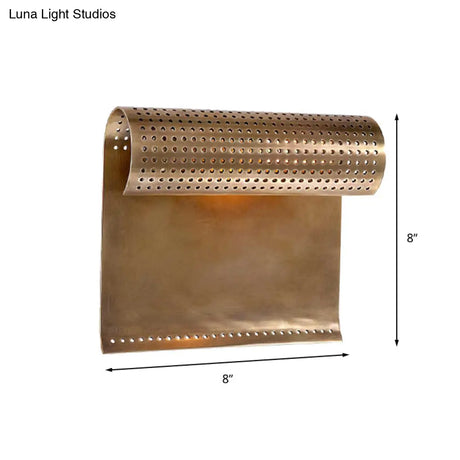 Traditional Bedside Wall Sconce: Black/Gold Metal Shade Mounted Lighting