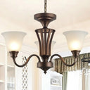 Traditional Bell Frost Glass Ceiling Lighting Chandelier In Brown - Perfect For Living Rooms 3 /