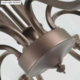 Traditional Bell Frost Glass Ceiling Lighting Chandelier In Brown - Perfect For Living Rooms