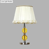 Traditional Beveled Crystal Octagonal Table Lamp With Single Head In White