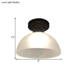 Traditional Black Ceiling Flush Mount With Frosted Glass Head