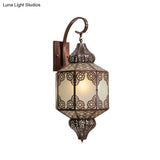 Traditional Black Outdoor Sconce Lantern - Head Metallic Wall Mount Lamp