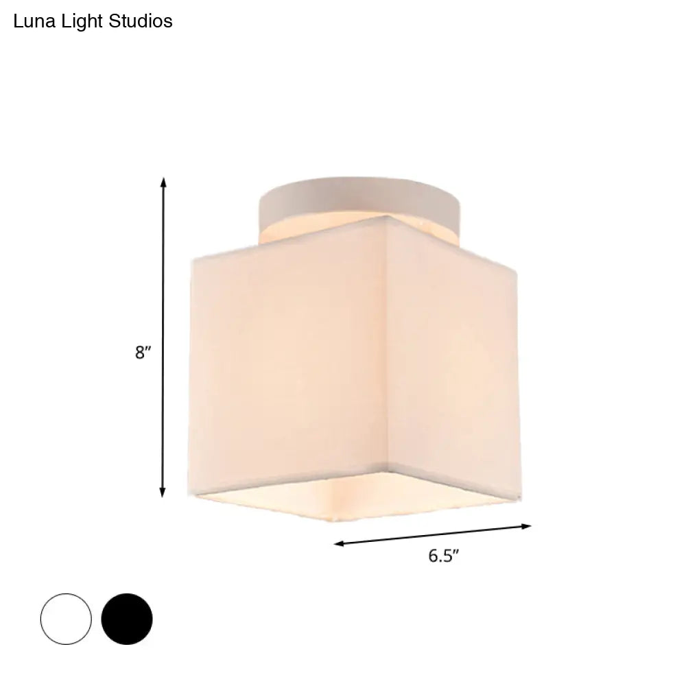 Traditional Black/White Flush Ceiling Mount Light Fixture For Corridor