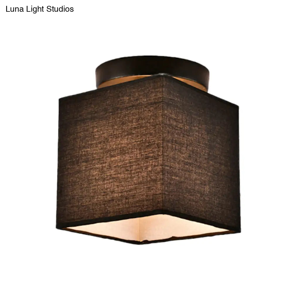 Traditional Black/White Flush Ceiling Mount Light Fixture For Corridor