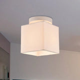 Traditional Black/White Flush Ceiling Mount Light Fixture For Corridor White / Square