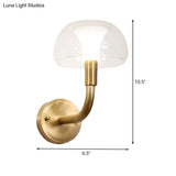 Traditional Brass Bedside Sconce Light With Clear Glass Shade