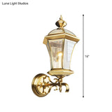 Traditional Brass Birdcage Sconce Light - Single Head Wall Lighting Fixture For Living Room