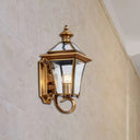 Traditional Brass Birdcage Wall Lamp With 1 Light For Balcony Mount 14/15 Height / B