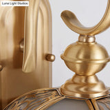 Traditional Brass Birdcage Wall Sconce With 1-Light For Foyer - 6/7.5 Wide