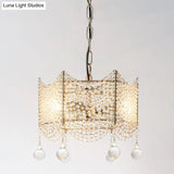 Traditional Brass Crystal Chandelier - Beaded Pendant Lighting Fixture For Dining Room (4/6 Lights)
