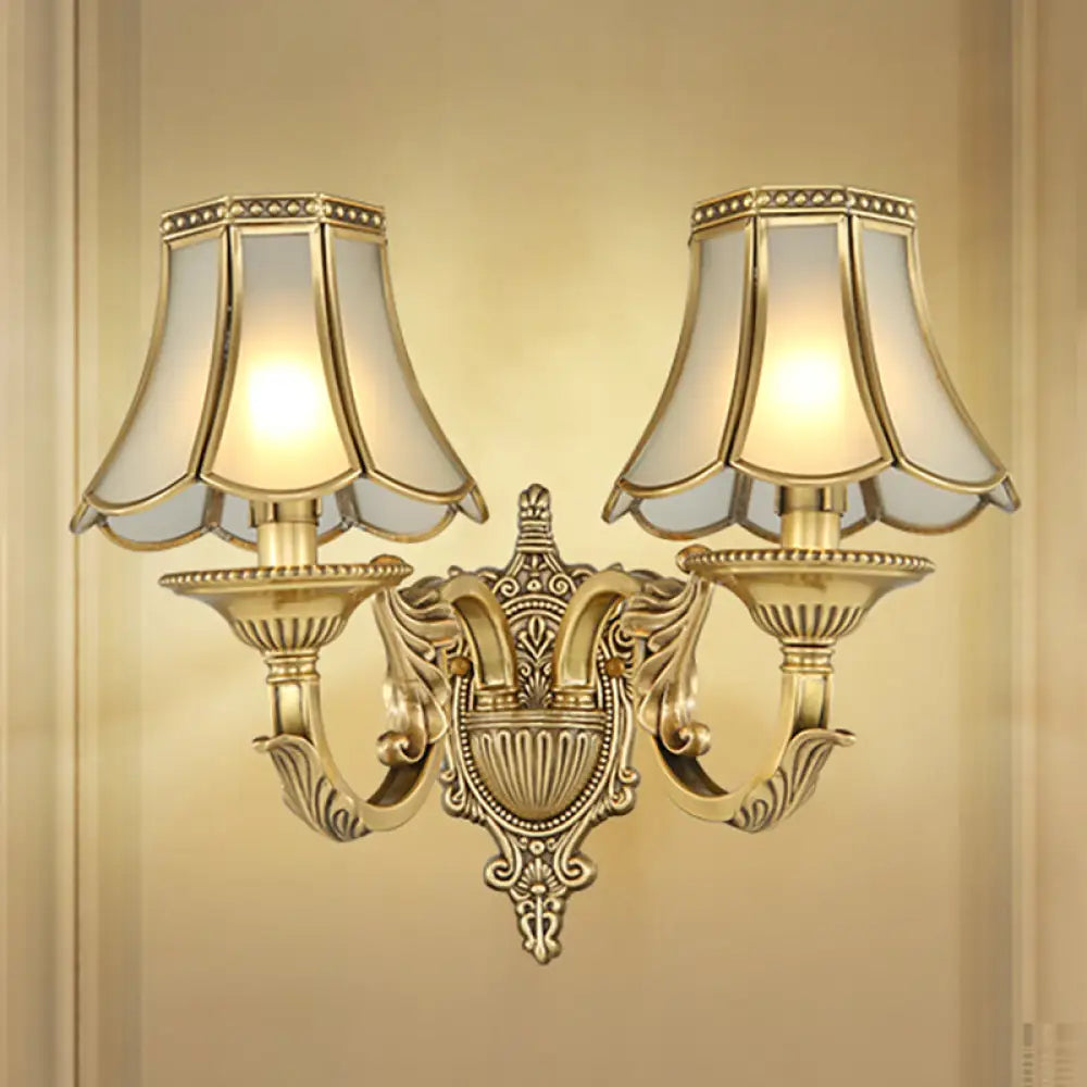 Traditional Brass Metal Wall Sconce Light Fixture For Bedroom 2 /