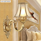 Traditional Brass Metal Wall Sconce Light Fixture For Bedroom