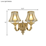 Traditional Brass Metal Wall Sconce Light Fixture For Bedroom