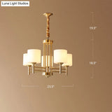 Traditional Brass Pendant Light With White Glass Shade - Elegant Living Room Chandelier