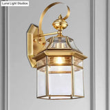 Traditional Brass Wall Sconce Open Bottom Metal Fixture For Living Room