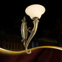 Traditional Bronze Wall Lamp With Scroll Arm Bell White Glass Shade - Kitchen Light Fixture