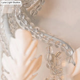 Traditional Candlestick Wall Mount Light With Crystal Draping - White