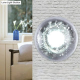 Traditional Clear Crystal Bubble Sconce Wall Lamp - Single Bulb Light Fixture