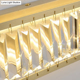 Traditional Crystal Brass Led Wall Lamp: 10/10.5/16-Inch Wide Round/Rectangle Sconce Light For