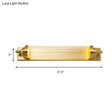 Traditional Crystal Brass Led Wall Lamp: 10/10.5/16-Inch Wide Round/Rectangle Sconce Light For