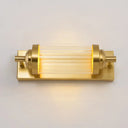 Traditional Crystal Brass Led Wall Lamp: 10/10.5/16-Inch Wide Round/Rectangle Sconce Light For