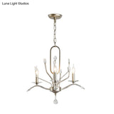 Traditional Crystal Chandelier - Curved Arms 3-Light Silver Ceiling Lamp