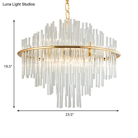 Traditional Crystal Chandelier Pendant Light - Elegant 4 Tiers Multiple Width & Options Gold