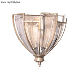 Traditional Crystal Dome Sconce Light - Sleek Contoured Wall Mount