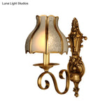 Traditional Curved Brass Wall Sconce With 1/2-Light For Living Room