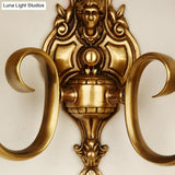 Traditional Curved Brass Wall Sconce With 1/2-Light For Living Room
