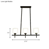 Traditional Cylinder Island Dining Room Lamp With White Glass Shades - 3/4 Hanging Lights