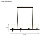 Traditional Cylinder Island Dining Room Lamp With White Glass Shades - 3/4 Hanging Lights