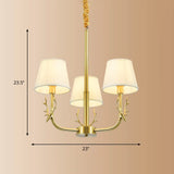 Traditional Deer Decor Brass Bucket Ceiling Chandelier Light Fixture 3 /
