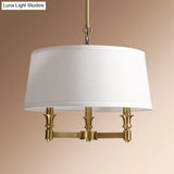 Traditional Drum Chandelier Light - White 3 Lights Ideal For Dining Room Pendant Lighting