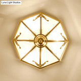Traditional Flush Mount Ceiling Light For Dining Rooms - Dome Frosted Glass Shade