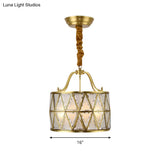 Traditional Frosted Glass Drum Chandelier Pendant - 4/6 Lights 16/19 Wide Gold Perfect For Dining