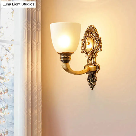 Traditional Glass Cup Wall Mount Lamp With Single-Bulb For Dining Room Lighting