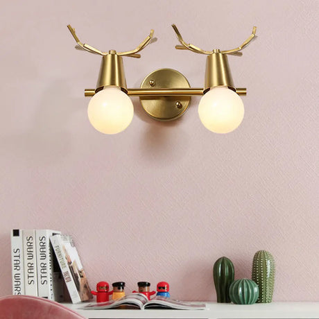 Traditional Global Vanity Wall Sconce In Brass - 1/2/3-Head Metal Light Fixture For Bathroom 2 /