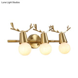 Traditional Global Vanity Wall Sconce In Brass - 1/2/3-Head Metal Light Fixture For Bathroom