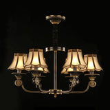 Traditional Gold & Black Flared Chandelier With Frosted Glass For Bedroom Suspension Light 6 /