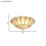 Traditional Gold Flush Mount Light With Scalloped Cream Glass Shades - 4/6 Lights 21.5’/23.5’