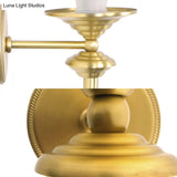 Traditional Gold Flush Mount Trumpet Milk Glass Wall Sconce For Hallway