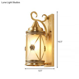 Traditional Gold Lantern Sconce For Hallway Wall Lighting