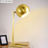 Traditional Gold Metallic Table Light For Study Room: Enhance Your Nightstand Lighting
