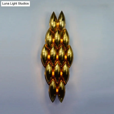 Traditional Gold Oval Sconce Light - 7/14 Heads Metal Wall Lamp For Living Room Wide