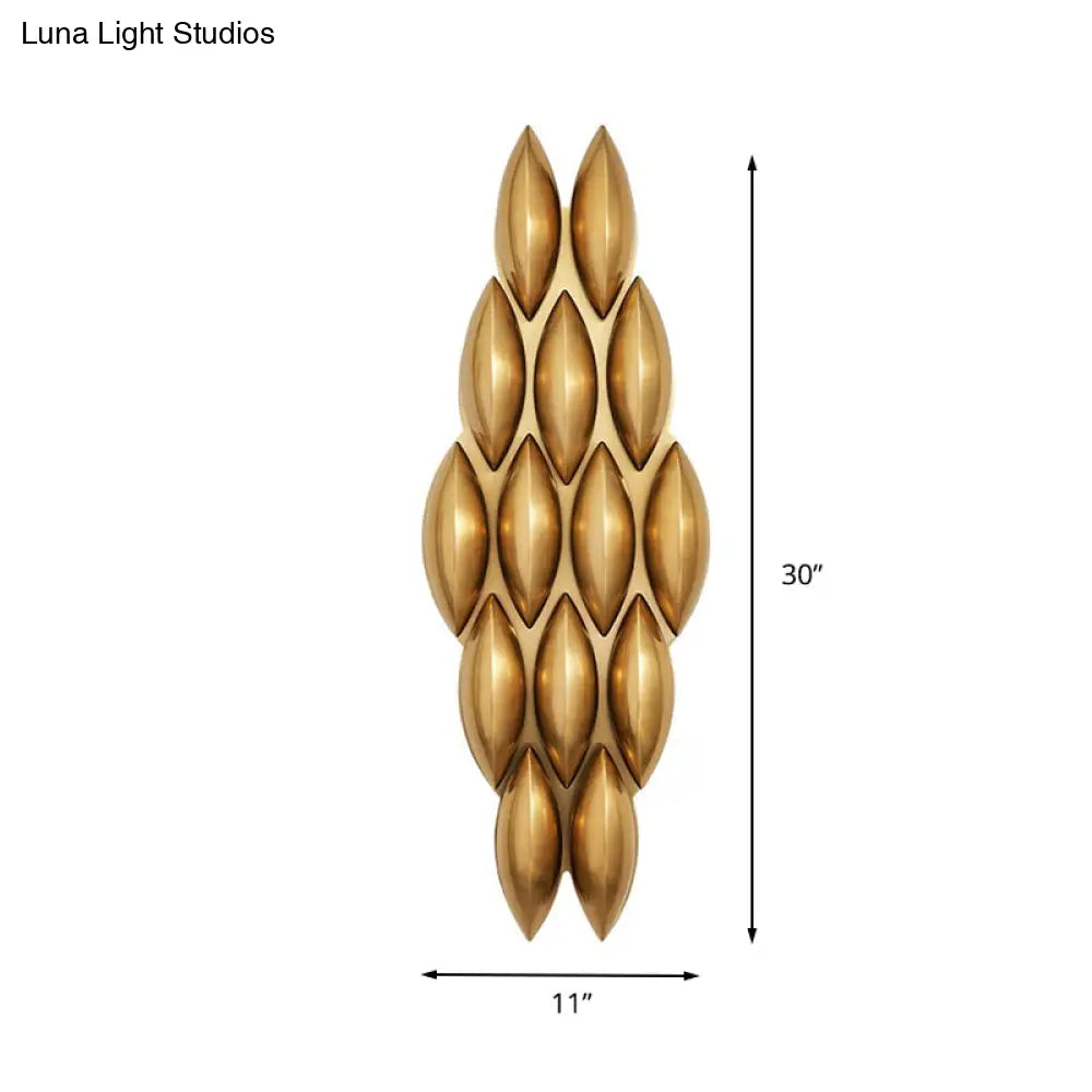 Traditional Gold Oval Sconce Light - 7/14 Heads Metal Wall Lamp For Living Room Wide