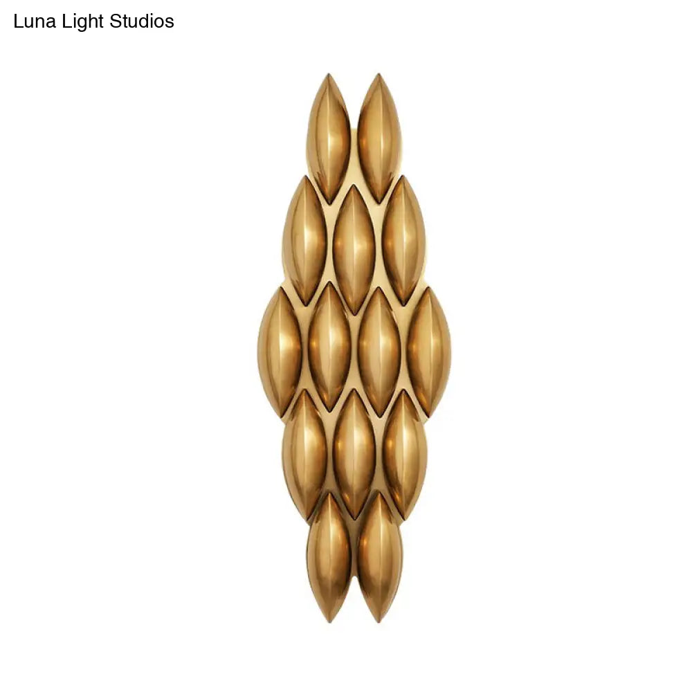 Traditional Gold Oval Sconce Light - 7/14 Heads Metal Wall Lamp For Living Room Wide
